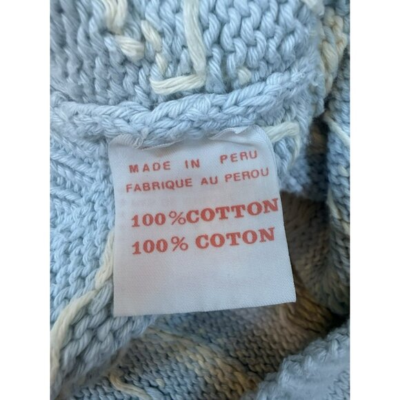 Vintage Jess Paris Cotton Sweater Sheep Cottage Core Pastel Knit Size M Peru - Picture 15 of 16